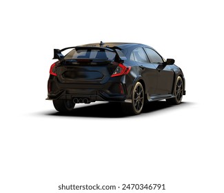 Realistic car isolated on background. 3d rendering - illustration - Powered by Shutterstock