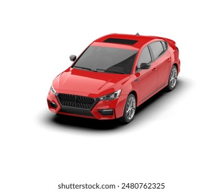 Realistic car isolated on background. 3d rendering - illustration - Powered by Shutterstock