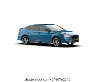 Realistic car isolated on background. 3d rendering - illustration - Powered by Shutterstock