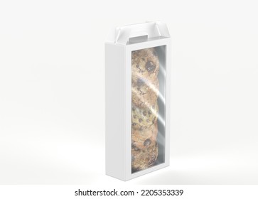 Realistic Cardboard Packaging Boxe For Cookie Box Mockup. Ready For Your Design. 3d Illustration