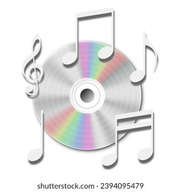 Realistic cd with a note record, illustration
