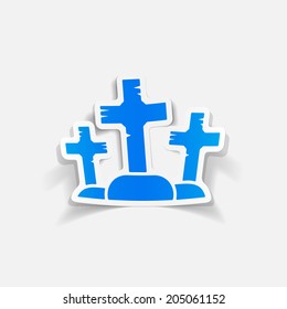 realistic design element: tombstone