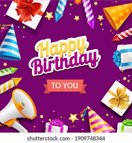 Birthday Party Balloon Hat Stock Vector (Royalty Free) 1354274357 ...