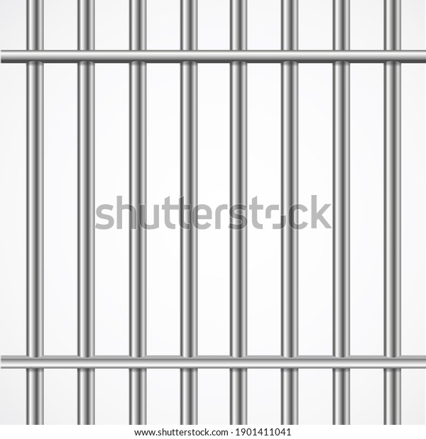 Realistic Detailed\
3d Prison Cage Metal Concept Card Background for Web Design.\
illustration of Jail Cell\
Bars