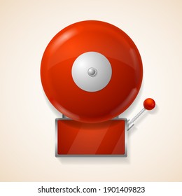 Realistic Detailed 3d Red School Bell Symbol Of Break Education And Alert Sound Or Evacuation. Illustration