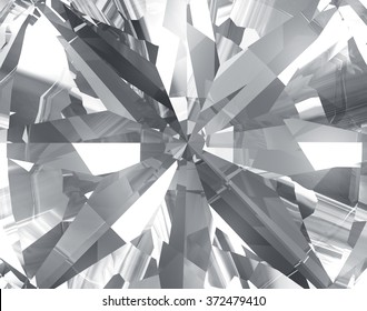 Realistic Diamond Close Up Texture, 3D Illustration. 