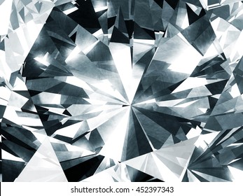 Realistic Diamond Close Up Texture, 3D Illustration. 