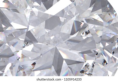 Realistic Diamond Texture Close Up, 3D Illustration.