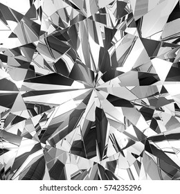 Realistic Diamond Texture Close Up, 3D Illustration. 