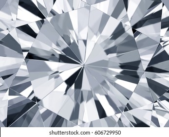 Realistic Diamond Texture Close Up, 3D Illustration. 