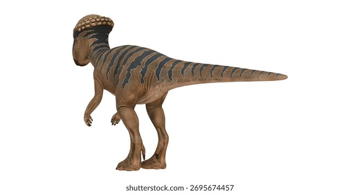 Realistic dinosaur model with striped pattern