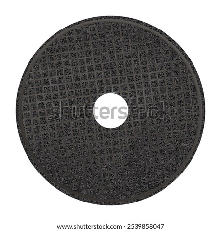 Realistic disk for angle or side grinder isolated on white background. Accessories and consumables at handheld power tool. illustration Eps 10.