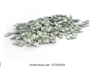 Realistic Dollar Stacks,3d rendering - Shutterstock ID 677547619