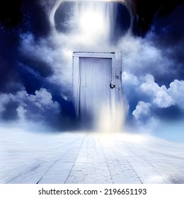 Realistic Fantasy Doorway Heaven Another World Stock Illustration ...