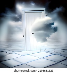 Realistic Fantasy Doorway Heaven Another World Stock Illustration ...