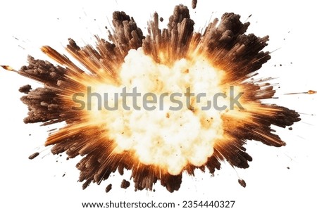 Realistic fiery explosion busting over a white background. explosion. Explosion of cloudy dust. 3d illustration