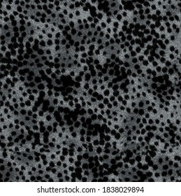 Realistic Furry Cheetah Animal Skin Texture Seamless Pattern Stylish Elegant Trendy Colors Fur Concept Design Perfect for Fashion Fabric Print Dark Gray Black Tones