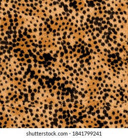 Realistic Furry Cheetah Animal Skin Texture Seamless Pattern Stylish Elegant Trendy Colors Fur Concept Design Perfect for Fashion Fabric Print Sandy Brown Tones