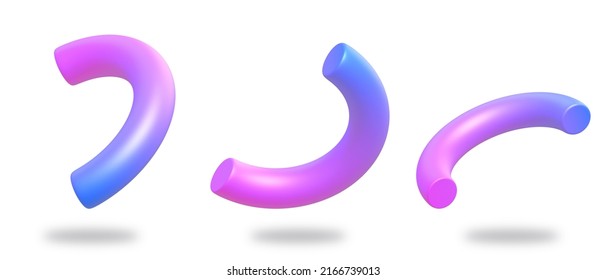 Realistic Geometric 3d Half Circle Purple