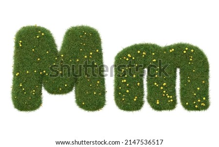 Realistic grass alphabet isolated on white background. Collection. 3D image. Stock fotó © 