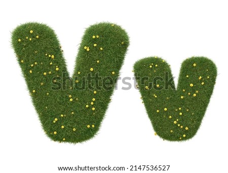 Realistic grass alphabet isolated on white background. Collection. 3D image. Stock fotó © 