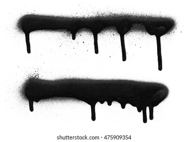 Realistic Grunge Graffiti Spray Paint Effect On The White Wall Background.