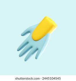 Realistic Hand Gloves 3d render concept icon illustration - Gardening or farming