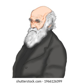 Realistic Illustration By British Naturalist Scientist Charles Darwin