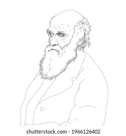 Realistic Illustration By British Naturalist Scientist Charles Darwin