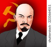 Realistic illustration of Soviet leader Vladimir Lenin