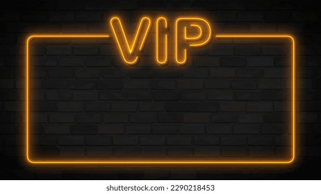 Realistic isolated neon sign of VIP frame logo for decoration and covering on the wall background. Concept of luxury and VIP. - Powered by Shutterstock