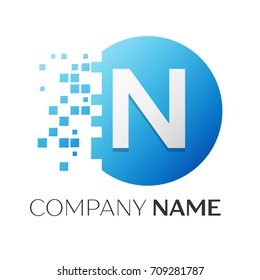 realistic pink letter n logo symbol stock vector royalty free