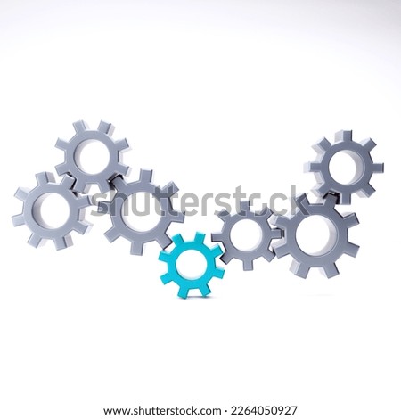 Realistic Machine Gears 3d render