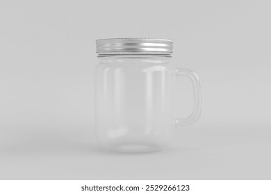 Realistic Mason Drinking Glass Jar Mockup for Customizable Branding Presentations