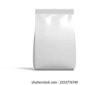 Realistic Matte Bakery Food Bag Blank Image for Presenting Product Packaging Isolated on White 3D illustration