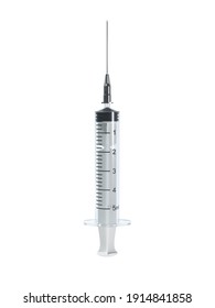 Realistic medical disposable syringe with needle isolated on the white background. 3d illustration