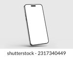 realistic mobile phone 14 gadget device mockup blank digital screen display floating view 3d illustration render