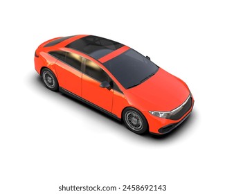 Realistic modern car isolated on background. 3d rendering - illustration