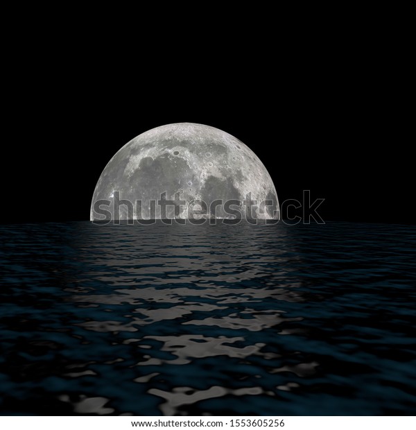 Realistic Moon in the outer space. High detailed\
texture. 3D\
Render.