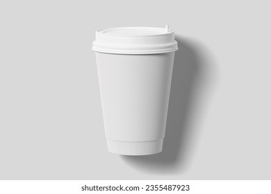 Realistic Paper Coffee Cup Illustration for Mockup. 3D Render.