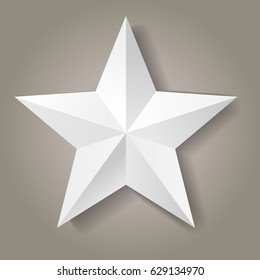 realistic paper star on grey background