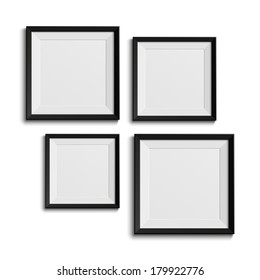 Collection Black Photo Frames Different Sizes Stock Vector (Royalty ...
