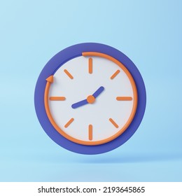 Realistic Rotation Clock Icon 3d Render Concept For Rewind Time Arrow