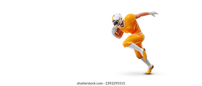 Realistic silhouette of a american football player man in action isolated white background. 3d render - Powered by Shutterstock