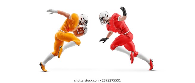 Realistic silhouette of a american football player man in action isolated white background. 3d render - Powered by Shutterstock