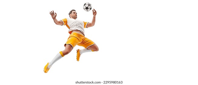 Realistic silhouette of football soccer player man in action isolated white background. - Powered by Shutterstock