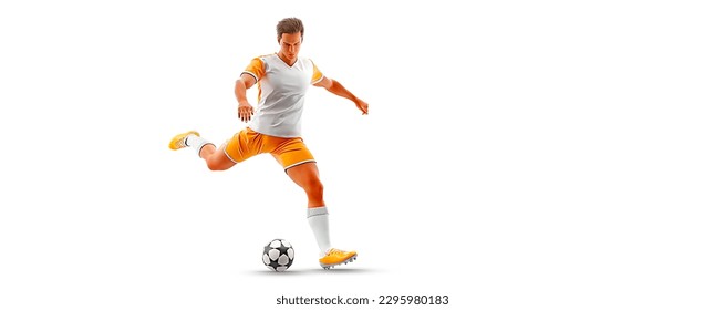 Realistic silhouette of football soccer player man in action isolated white background. - Powered by Shutterstock