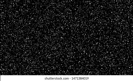 Realistic Snow Falling On Black Background. Flakes To Down, Christmas Animation With Alpha Channel.