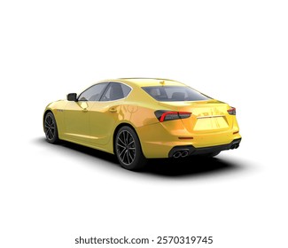 Realistic sport car isolated on background. 3d rendering - illustration