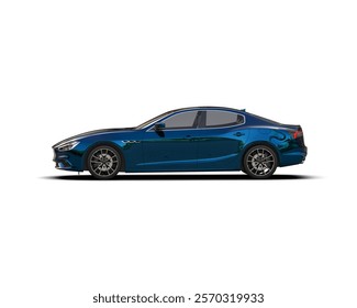 Realistic sport car isolated on background. 3d rendering - illustration